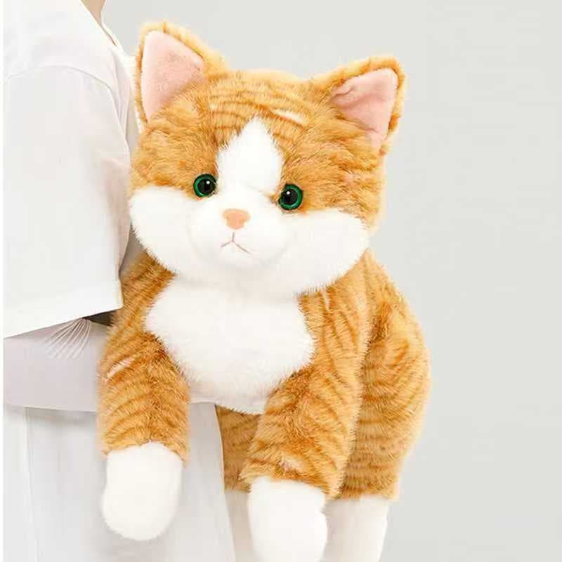 猫ぬいぐるみ 茶色 もふもふ甘えん坊なごみ猫ぬいぐるみ