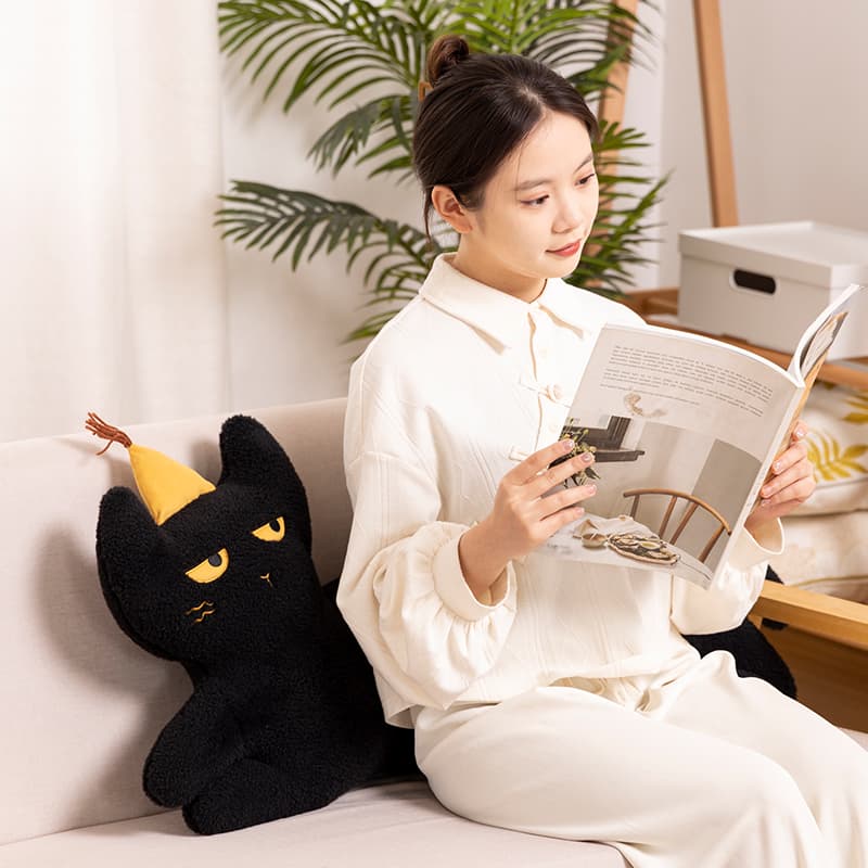 猫ぬいぐるみ 白色 もちもち抱き猫クッション