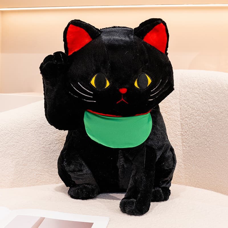 猫ぬいぐるみ 黒猫 招き猫ふわもち黒猫ぬいぐるみ