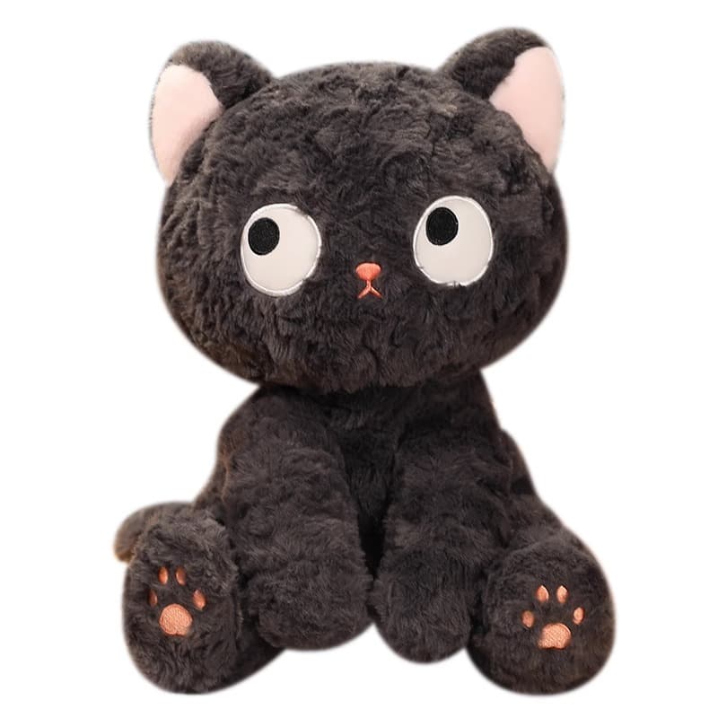 猫ぬいぐるみ 黒猫 まんまる目の夢見る黒猫ぬいぐるみ