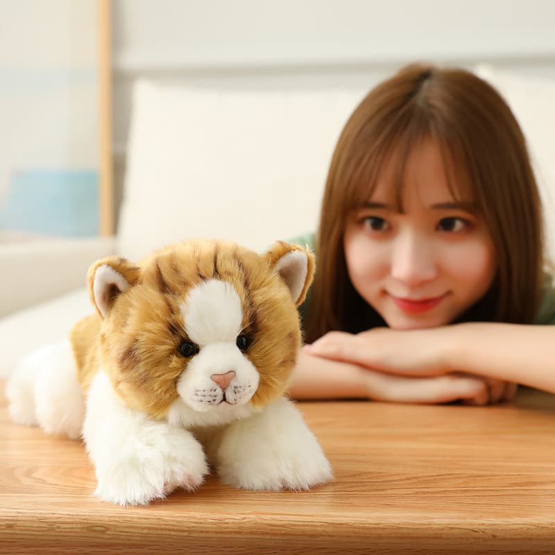 猫ぬいぐるみ 茶色 ふわふわ触り心地抜群ぬいぐるみ