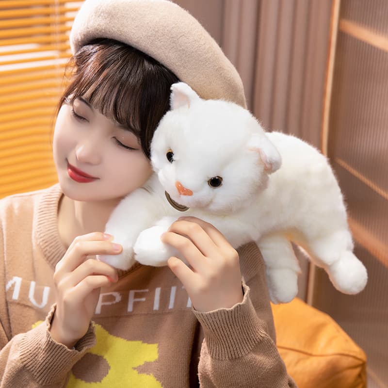 猫ぬいぐるみ 白色 ふわもち癒しのもふねこ