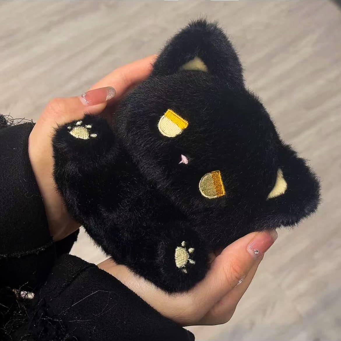 猫ぬいぐるみ 黒猫 まんまる瞳の夜の忍び猫ぬいぐるみ