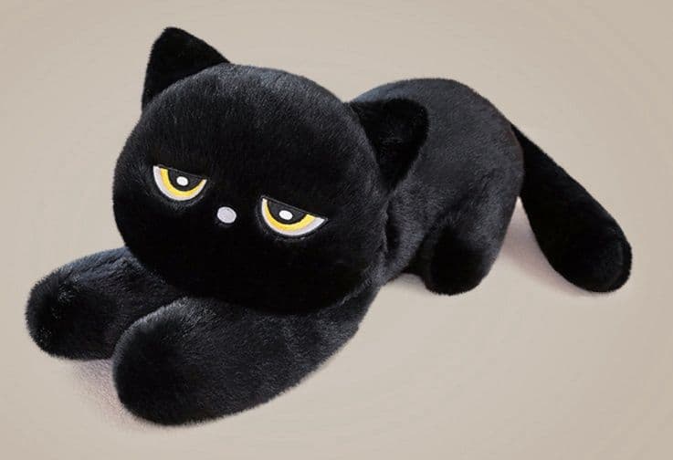 猫ぬいぐるみ 黒猫 つぶらな瞳の不機嫌ねこぬいぐるみ