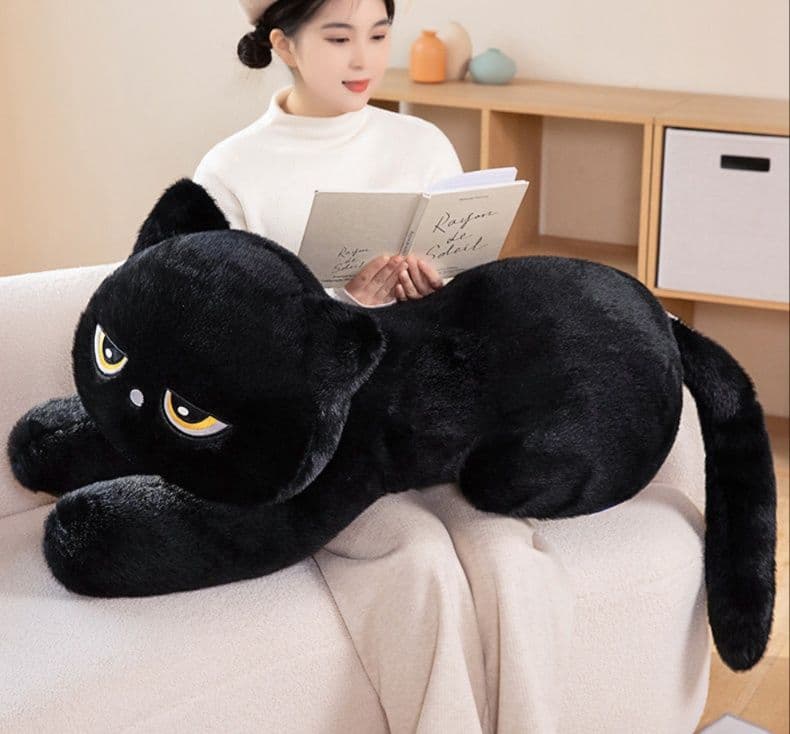 猫ぬいぐるみ 黒猫 つぶらな瞳の不機嫌ねこぬいぐるみ
