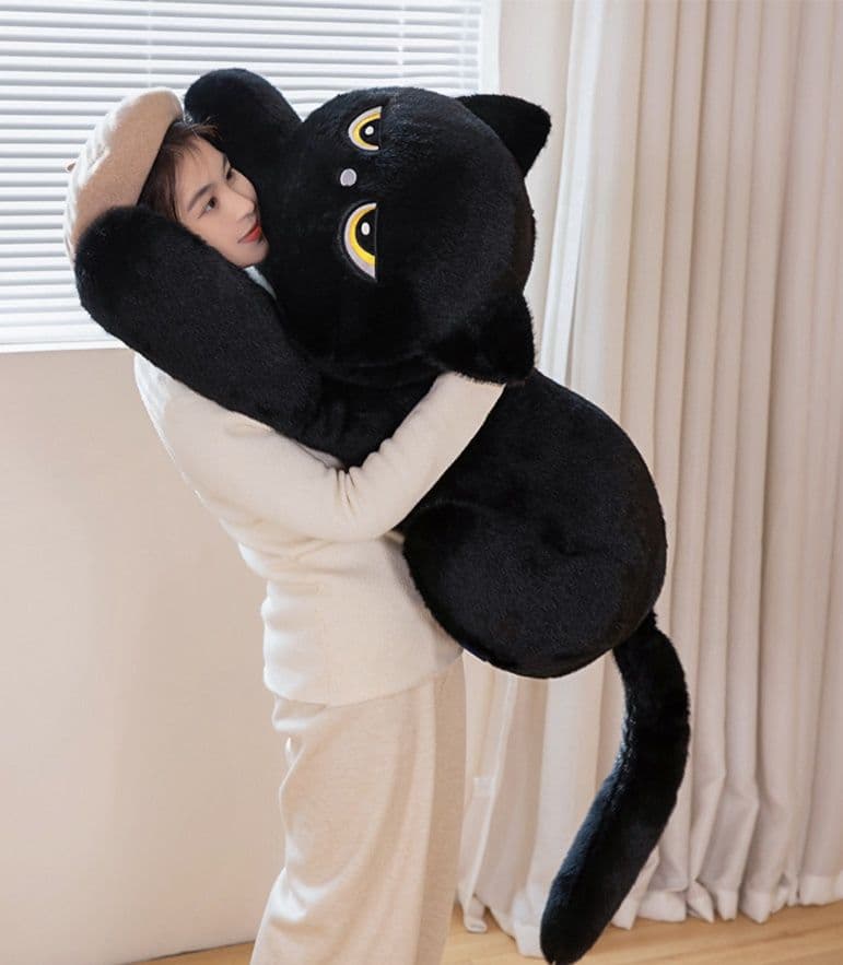 猫ぬいぐるみ 黒猫 つぶらな瞳の不機嫌ねこぬいぐるみ