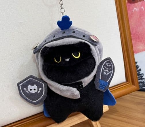 猫ぬいぐるみ 黒猫 騎士の魂を宿した黒猫ぬいぐるみ