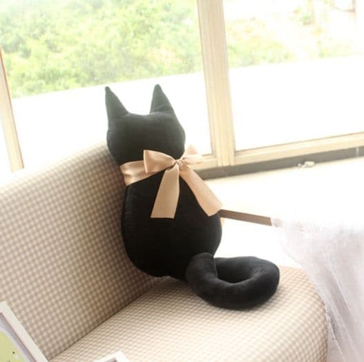 猫ぬいぐるみ 黒猫 しっぽまで可愛い猫型ぬいぐるみ