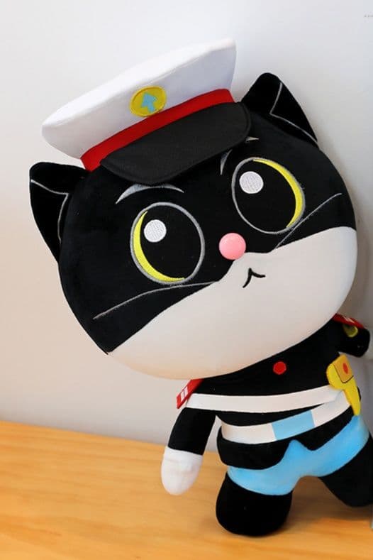 猫ぬいぐるみ 黒猫 船長さん猫のぬいぐるみ 