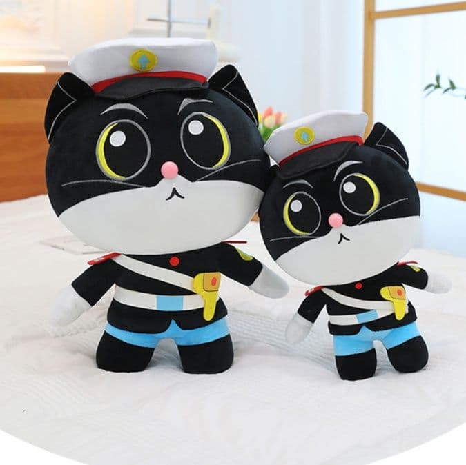 猫ぬいぐるみ 黒猫 船長さん猫のぬいぐるみ 