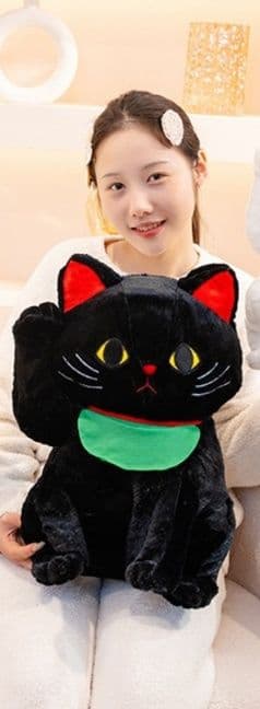 猫ぬいぐるみ 黒猫 招き猫ふわもち黒猫ぬいぐるみ