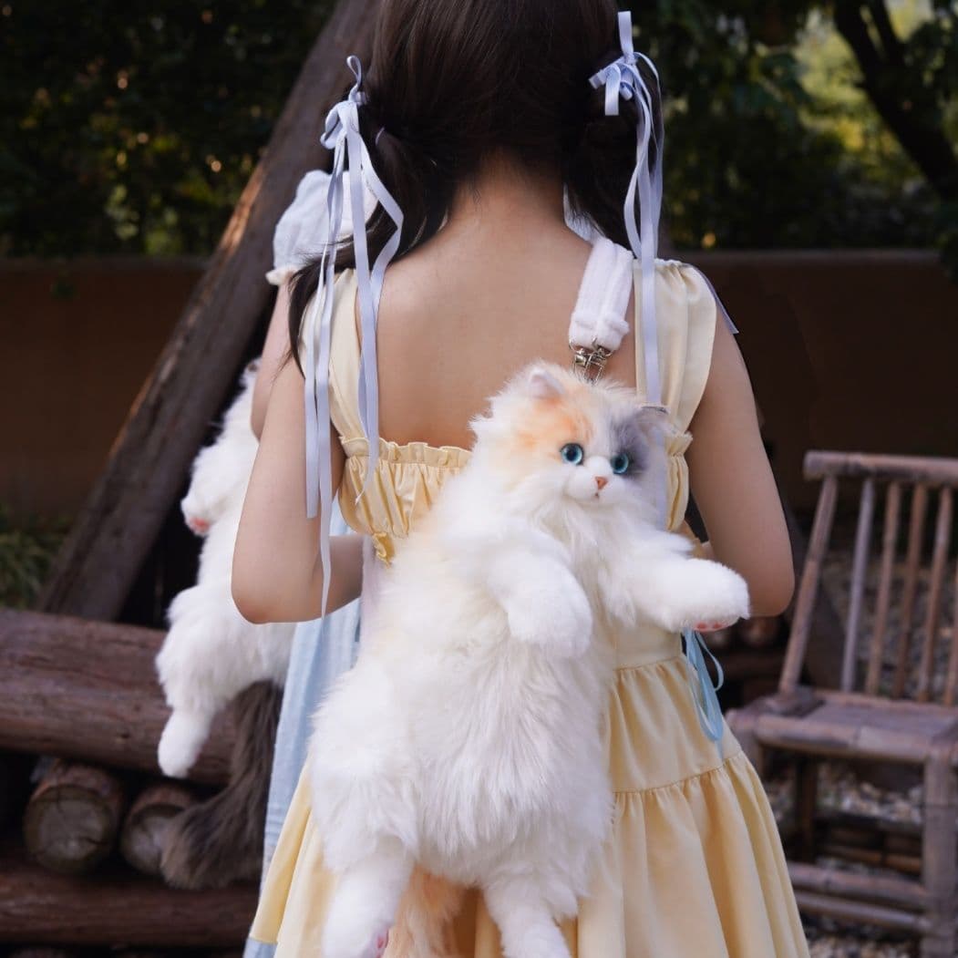 猫ぬいぐるみ 白色 ふわもふ夢見る美瞳ぬいぐるみ