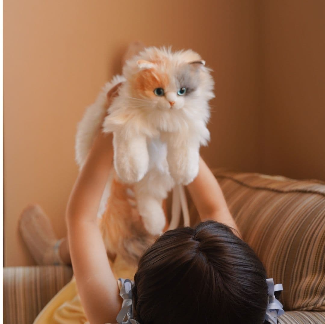 猫ぬいぐるみ 白色 ふわもふ夢見る美瞳ぬいぐるみ