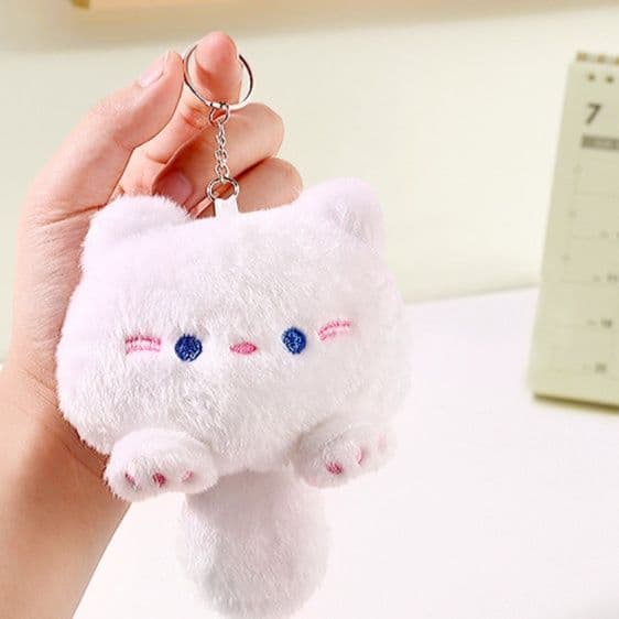 猫ぬいぐるみ 白色 もふもふ癒し猫 ふわぽち