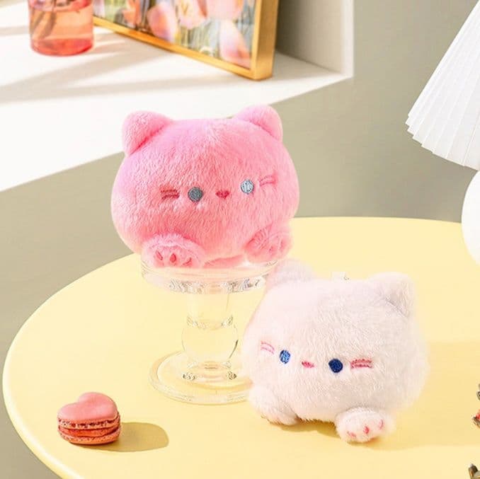 猫ぬいぐるみ 白色 もふもふ癒し猫 ふわぽち