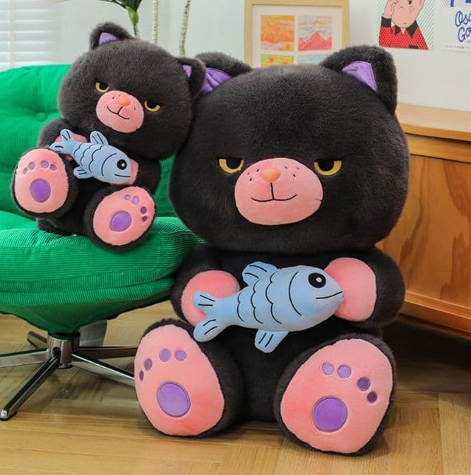 猫ぬいぐるみ 黒猫 まんまる夢猫もちもちぬいぐるみ