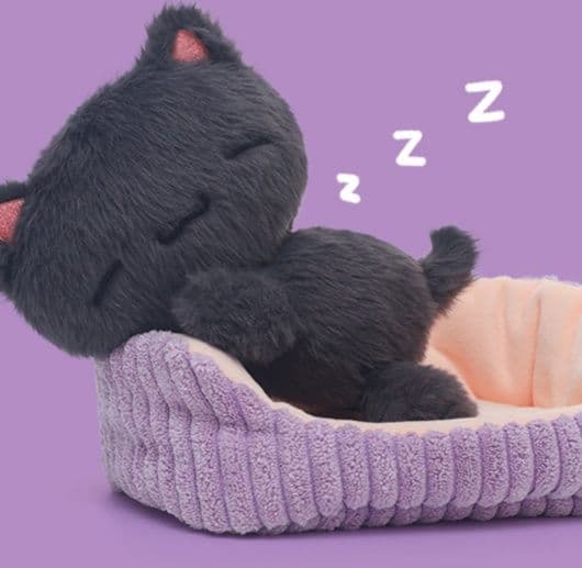 猫ぬいぐるみ 黒猫 おやすみ黒猫のぬくもりぬいぐるみ