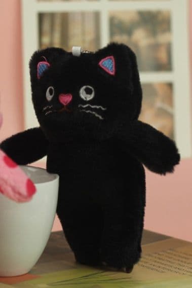 猫ぬいぐるみ 黒猫 ふわもふ夜猫ぬいぐるみ