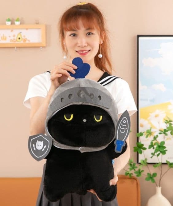 猫ぬいぐるみ 黒猫 騎士の勇気黒猫ぬいぐるみ