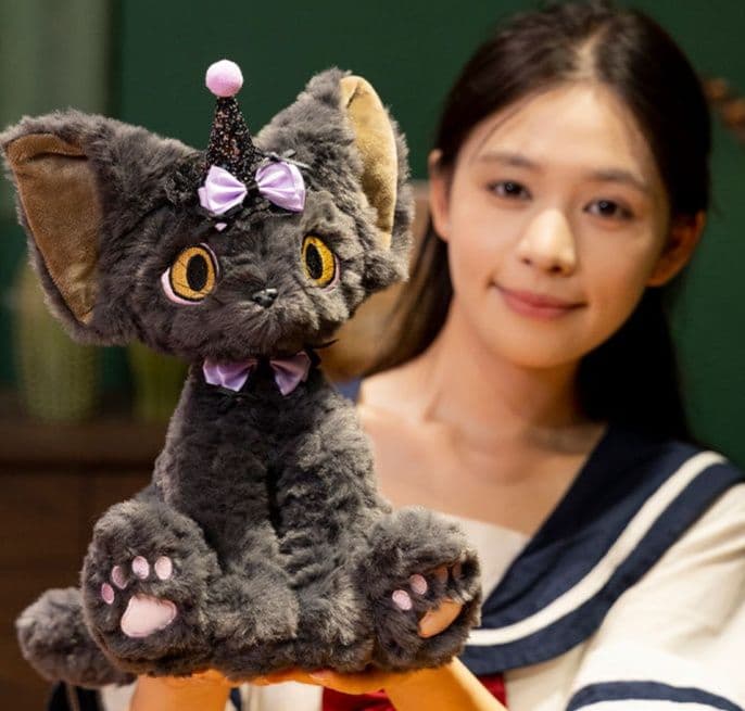 猫ぬいぐるみ 黒猫 ハロウィン魔法の使い魔ぬいぐるみ