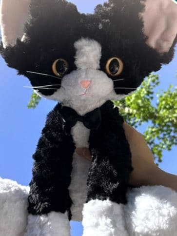 猫ぬいぐるみ 黒猫 タキシード風もふもふ紳士ぬいぐるみ