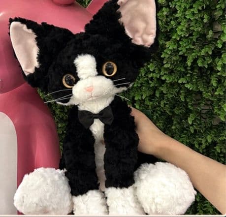猫ぬいぐるみ 黒猫 タキシード風もふもふ紳士ぬいぐるみ