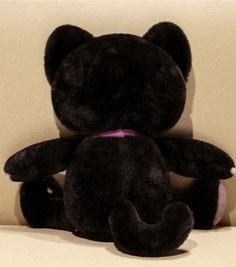 猫ぬいぐるみ 黒猫 骨柄のハロウィン猫ぬいぐるみ