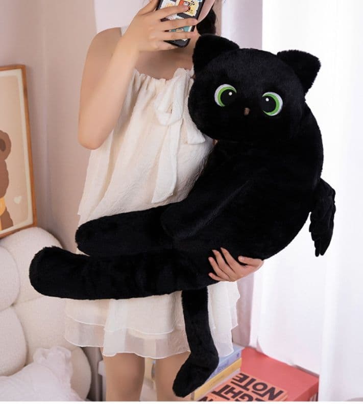 猫ぬいぐるみ 黒猫 まんまる瞳の黒猫ぬいぐるみ