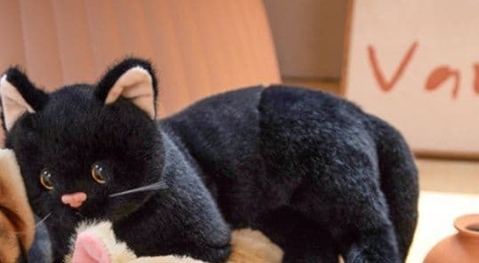 猫ぬいぐるみ 黒猫 まんまる瞳の夜の友達