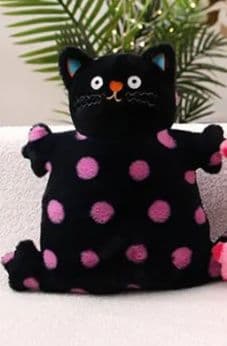 猫ぬいぐるみ 黒猫 もぐもぐ水玉黒猫ぬいぐるみ