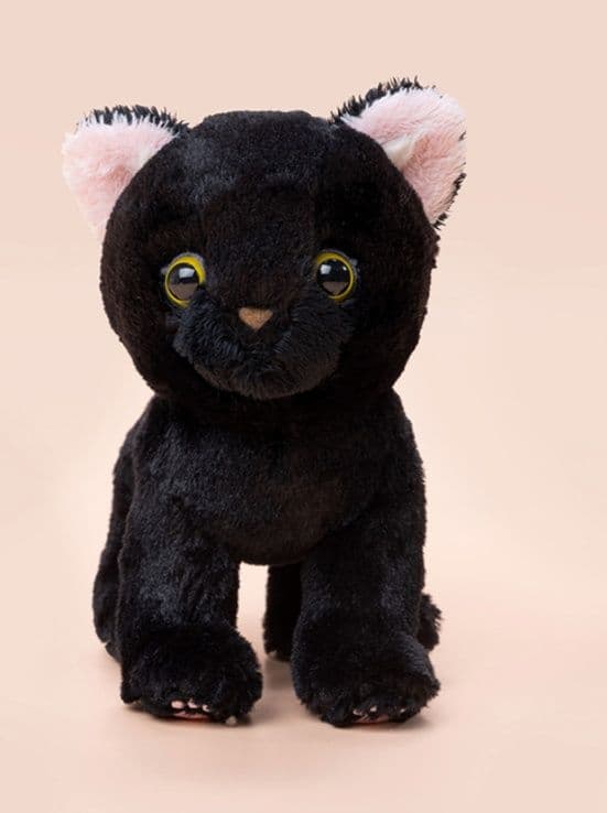 猫ぬいぐるみ 黒猫 夜空の瞳輝く黒猫のもふもふ