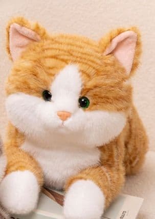 猫ぬいぐるみ 茶色 もふもふ甘えん坊なごみ猫ぬいぐるみ