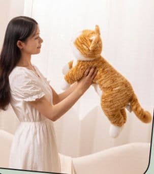 猫ぬいぐるみ 茶色 もふもふ甘えん坊なごみ猫ぬいぐるみ