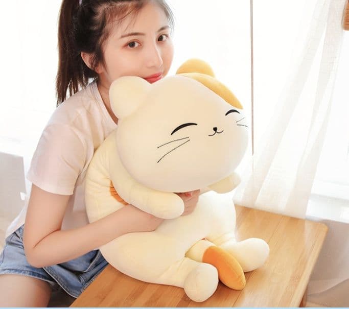 猫ぬいぐるみ 茶色 ふわもち抱き猫 おやすみ親友ぬいぐるみ