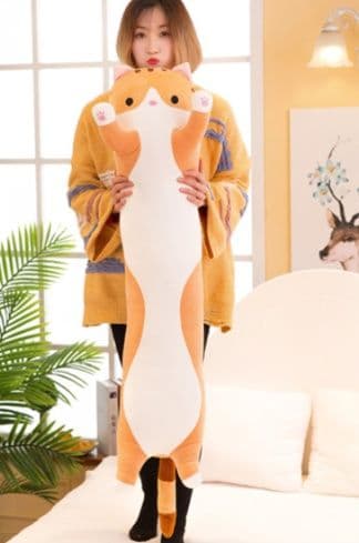 猫ぬいぐるみ 茶色 もちもち抱きつき猫ちゃん添い寝ぬいぐるみ
