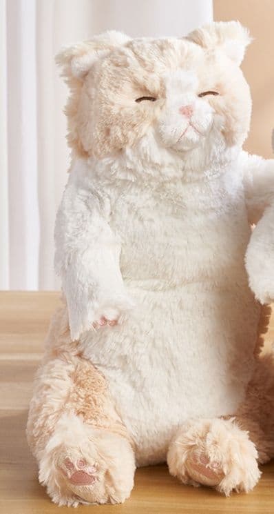 猫ぬいぐるみ 茶色 おやすみねこ 癒しのもふもふぬいぐるみ