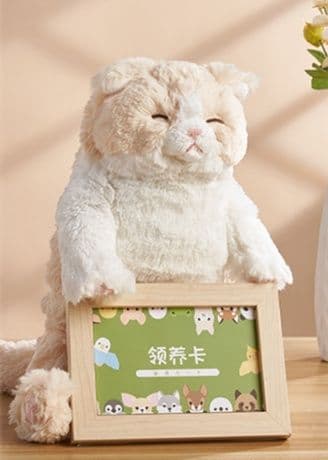 猫ぬいぐるみ 茶色 おやすみねこ 癒しのもふもふぬいぐるみ