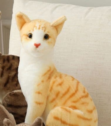 猫ぬいぐるみ 茶色 癒しの虎模様ぬいぐるみ