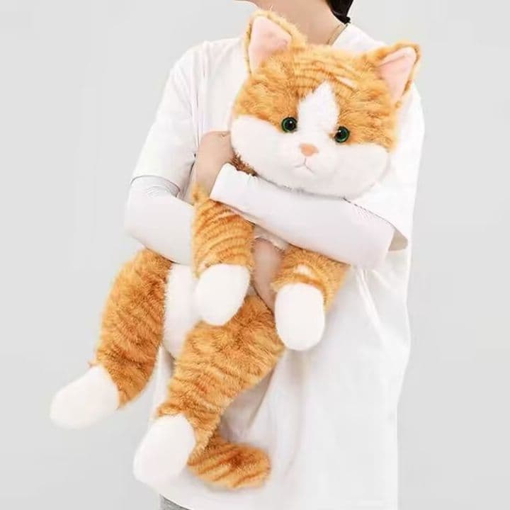 猫ぬいぐるみ 茶色 もふもふ抱き猫ふわりぬいぐるみ