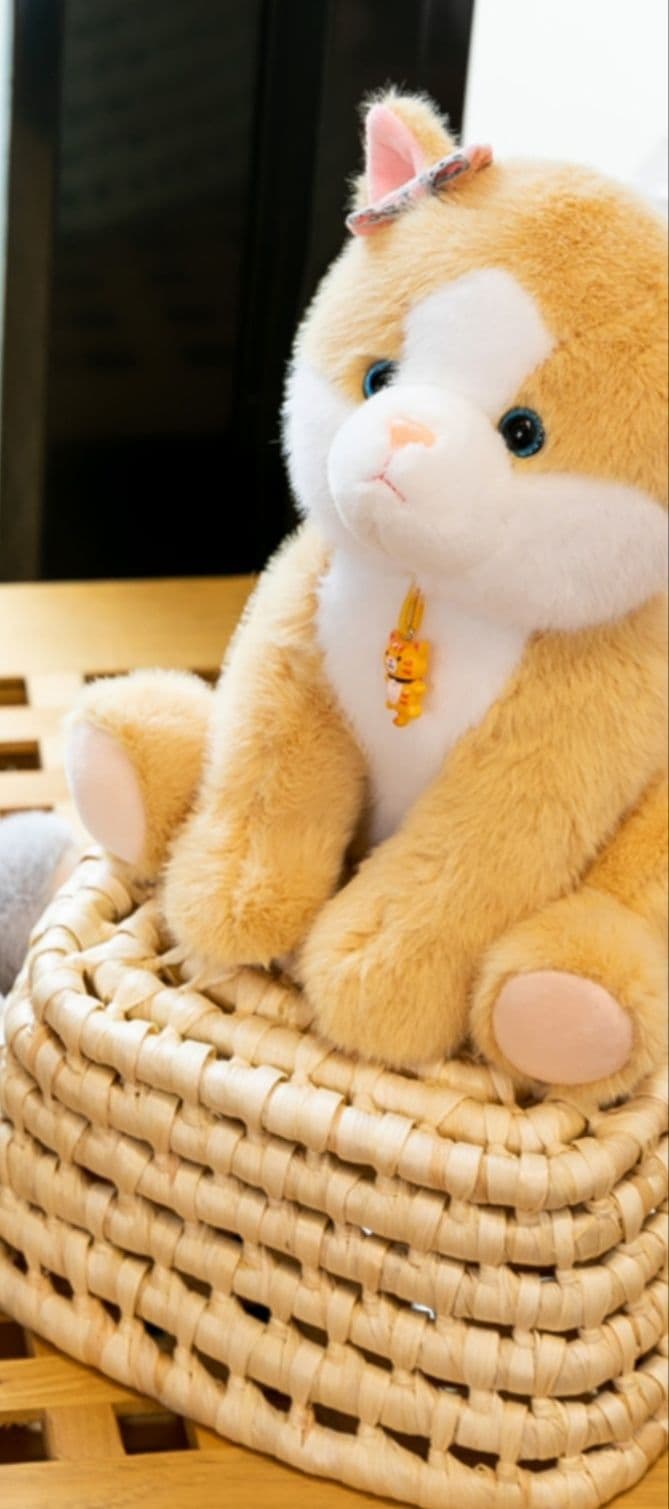 猫ぬいぐるみ 茶色 ふわもふ子猫のおともだち