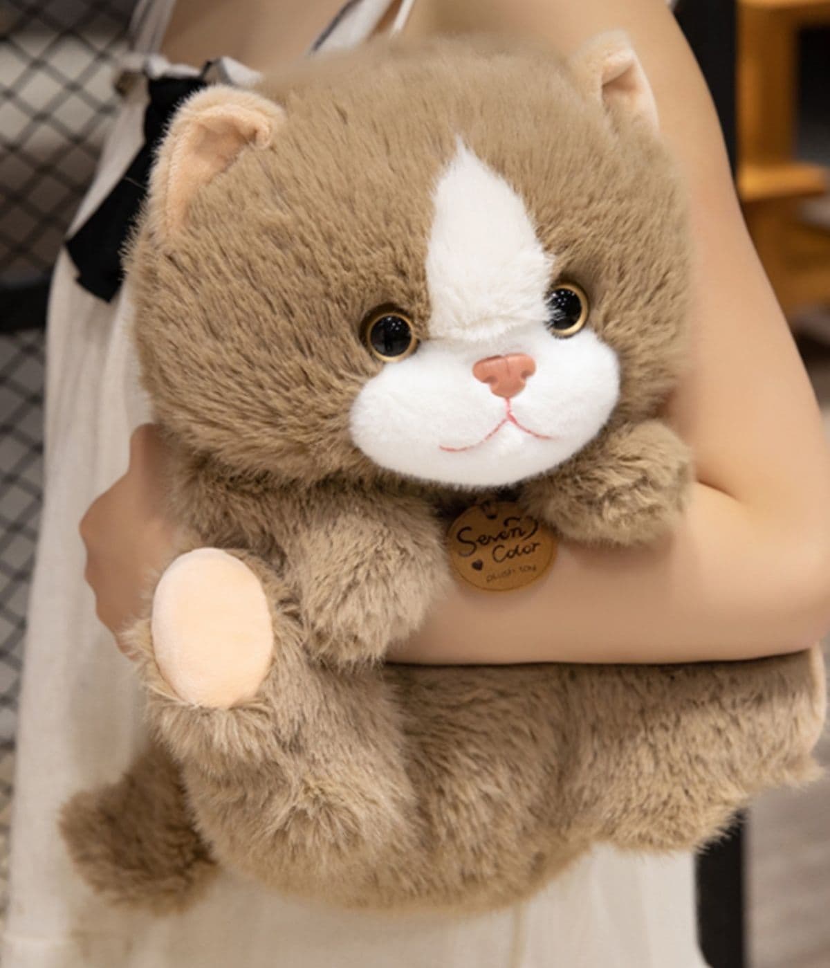 猫ぬいぐるみ 茶色 もふもふ福猫