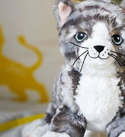 猫ぬいぐるみ グレー もふもふ冒険猫 ふわふわの友達