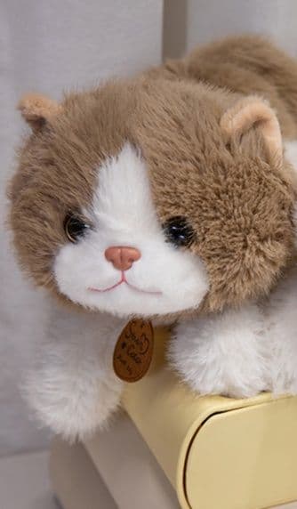 猫ぬいぐるみ 茶色 もふもふ福猫