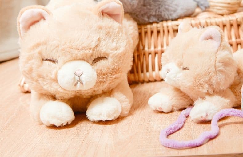 猫ぬいぐるみ 茶色 まどろみ子猫のおやすみぬいぐるみ