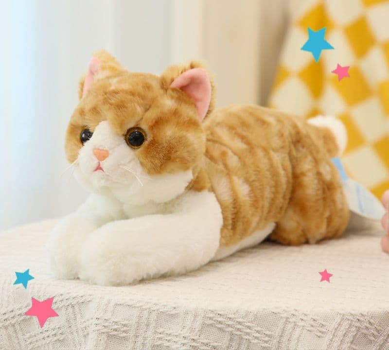 猫ぬいぐるみ 茶色 ふわもふ子猫のまどろみ