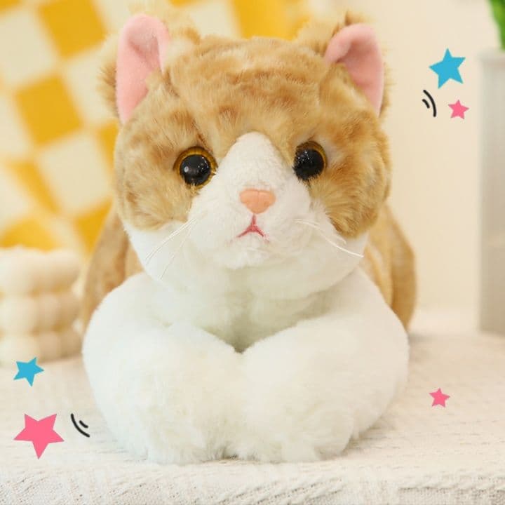 猫ぬいぐるみ 茶色 ふわもふ子猫のまどろみ