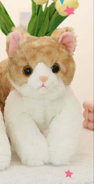 猫ぬいぐるみ 茶色 ふわもふ子猫のまどろみ
