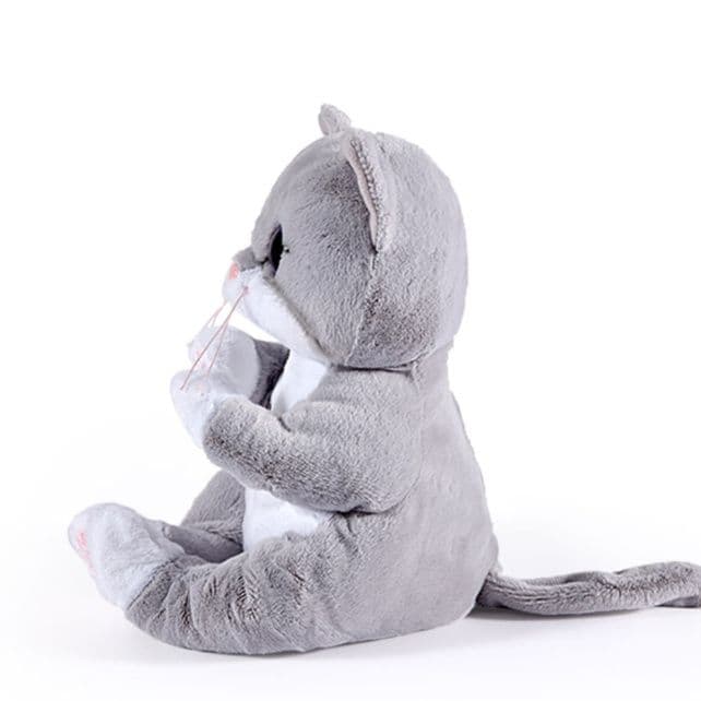猫ぬいぐるみ グレー まんまるお目目のふわもふ子猫ちゃん