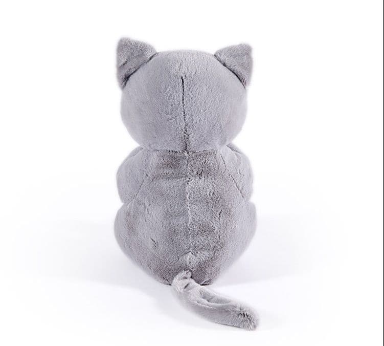 猫ぬいぐるみ グレー まんまるお目目のふわもふ子猫ちゃん