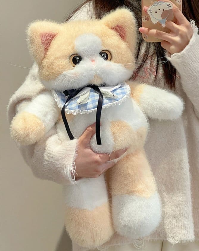 猫ぬいぐるみ 茶色 もふもふ癒し子猫のぬくもり